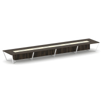 Стол для переговоров прямоугольный Steel Meet KM-PR.B.SP-24 / Тиквуд Светлый – Графит Глянец – Металл Белый / 8000×1600×750 Стол для переговоров прямоугольный Steel Meet KM-PR.B.SP-24 / Тиквуд Светлый – Графит Глянец – Металл Белый / 8000×1600×750