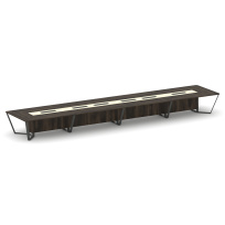 Стол для переговоров прямоугольный Steel Meet KM-PR.B.SP-24 / Тиквуд Светлый – Графит Глянец – Металл Антрацит / 8000×1600×750 Стол для переговоров прямоугольный Steel Meet KM-PR.B.SP-24 / Тиквуд Светлый – Графит Глянец – Металл Антрацит / 8000×1600×750