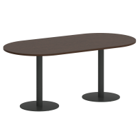 Home Office Стол овальный VR.SP-5-180.1 Тиквуд тёмный/Белый металл 1800*900*753 Home Office Стол овальный VR.SP-5-180.1 Тиквуд тёмный/Белый металл 1800*900*753