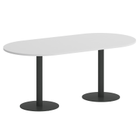 Home Office Стол овальный VR.SP-5-180.1 Тиквуд тёмный/Белый металл 1800*900*753 Home Office Стол овальный VR.SP-5-180.1 Тиквуд тёмный/Белый металл 1800*900*753