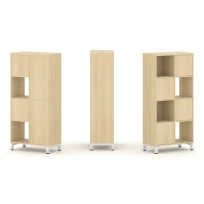 Стеллаж-перегородка односторонний средний четырёхъярусный Style Project SN.NS-421 Тиквуд Светлый/Металл Белый 754×400×1615 Стеллаж-перегородка односторонний средний четырёхъярусный Style Project SN.NS-421 Тиквуд Светлый/Металл Белый 754×400×1615
