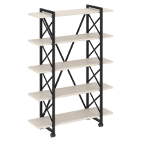 Loft Стеллаж на колесных опорах-5 полок VR.L-MST.K-5.8V Тиквуд тёмный/Чёрный металл 1200×400×1704 Loft Стеллаж на колесных опорах-5 полок VR.L-MST.K-5.8V Тиквуд тёмный/Чёрный металл 1200×400×1704