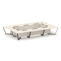 Стол для переговоров прямоугольный Steel Meet KM-PR.B.SP-20K / Тиквуд Светлый – Графит Глянец – Металл Антрацит / 4800×3200×750 Стол для переговоров прямоугольный Steel Meet KM-PR.B.SP-20K / Тиквуд Светлый – Графит Глянец – Металл Антрацит / 4800×3200×750
