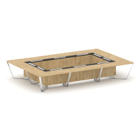 Стол для переговоров прямоугольный Steel Meet MM-PR.B.SP-20K / Тиквуд Светлый – Графит Глянец – Нержавеющая Сталь – Хром / 4800×3200×750 Стол для переговоров прямоугольный Steel Meet MM-PR.B.SP-20K / Тиквуд Светлый – Графит Глянец – Нержавеющая Сталь – Хром / 4800×3200×750