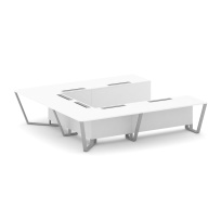 Стол для переговоров П-образный Steel Meet KD-PR.B.SP-11P / Тиквуд Светлый – Металл Серый / 3200×3200×750 Стол для переговоров П-образный Steel Meet KD-PR.B.SP-11P / Тиквуд Светлый – Металл Серый / 3200×3200×750