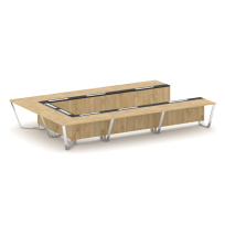 Стол для переговоров П-образный Steel Meet MM-PR.B.SP-15P / Тиквуд Светлый – Графит Глянец – Нержавеющая Сталь – Хром / 4800×3200×750 Стол для переговоров П-образный Steel Meet MM-PR.B.SP-15P / Тиквуд Светлый – Графит Глянец – Нержавеющая Сталь – Хром / 4800×3200×750