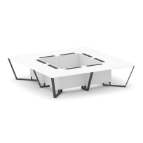 Стол для переговоров квадратный Steel Meet KD-PR.B.SP-16K / Тиквуд Светлый – Металл Антрацит / 3200×3200×750 Стол для переговоров квадратный Steel Meet KD-PR.B.SP-16K / Тиквуд Светлый – Металл Антрацит / 3200×3200×750