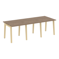 Onix Wood Стол переговорный (3 столешницы) OW.PRG-3.0 Белый бриллиант/Дуб светлый/Белый металл 2340*980*750 Onix Wood Стол переговорный (3 столешницы) OW.PRG-3.0 Белый бриллиант/Дуб светлый/Белый металл 2340*980*750