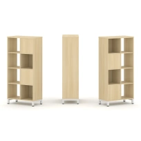Стеллаж-перегородка двухсторонний средний четырёхъярусный Style Project SN.NSD-421 Тиквуд Светлый/Металл Белый 754×400×1615 Стеллаж-перегородка двухсторонний средний четырёхъярусный Style Project SN.NSD-421 Тиквуд Светлый/Металл Белый 754×400×1615