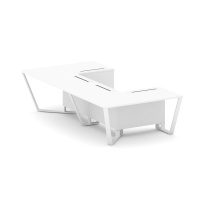 Стол для переговоров П-образный Steel Meet KD-PR.B.SP-07P / Тиквуд Светлый – Металл Белый / 1600×3200×750 Стол для переговоров П-образный Steel Meet KD-PR.B.SP-07P / Тиквуд Светлый – Металл Белый / 1600×3200×750