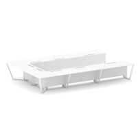 Стол для переговоров П-образный Steel Meet KD-PR.B.SP-15P / Тиквуд Светлый – Металл Белый / 4800×3200×750 Стол для переговоров П-образный Steel Meet KD-PR.B.SP-15P / Тиквуд Светлый – Металл Белый / 4800×3200×750