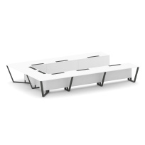 Стол для переговоров П-образный Steel Meet KD-PR.B.SP-15P / Тиквуд Светлый – Металл Антрацит / 4800×3200×750 Стол для переговоров П-образный Steel Meet KD-PR.B.SP-15P / Тиквуд Светлый – Металл Антрацит / 4800×3200×750
