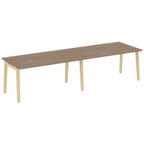 Onix Wood Стол переговорный (2 столешницы) OW.PRG-2.4 Белый бриллиант/Дуб светлый/Белый металл 3160*980*750 Onix Wood Стол переговорный (2 столешницы) OW.PRG-2.4 Белый бриллиант/Дуб светлый/Белый металл 3160*980*750