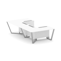 Стол для переговоров П-образный Steel Meet KD-PR.B.SP-07P / Тиквуд Светлый – Металл Серый / 1600×3200×750 Стол для переговоров П-образный Steel Meet KD-PR.B.SP-07P / Тиквуд Светлый – Металл Серый / 1600×3200×750