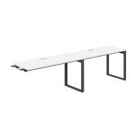 Стол-бенч комбо s-b-s с лючком Allegro / 2800×600×750 / Профиль О-образный: 70×20 Антрацит / Столешница: Белый / AG.192.WH.L.72.AN