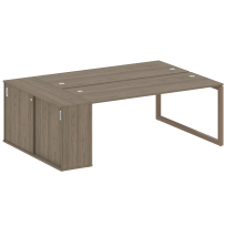 Metal System Quattro Р. ст. с шкафом-купе на О-образном м/к 50БО.РС-СШК-1.5 Т Акация/Антрацит металл 2210*1475*750
