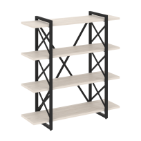 Loft Стеллаж на регулируемых опорах-4 полки VR.L-MST.O-4.8V Тиквуд тёмный/Чёрный металл 1200×400×1280 Loft Стеллаж на регулируемых опорах-4 полки VR.L-MST.O-4.8V Тиквуд тёмный/Чёрный металл 1200×400×1280
