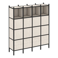 Loft Прямой стеллаж наборный VR.L-09 Тиквуд тёмный/Белый металл 1694×446×1869 Loft Прямой стеллаж наборный VR.L-09 Тиквуд тёмный/Белый металл 1694×446×1869