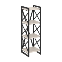 Loft Стеллаж на регулируемых опорах-4 полки VR.L-MST.O-4.4 Тиквуд тёмный/Чёрный металл 400×400×1280 Loft Стеллаж на регулируемых опорах-4 полки VR.L-MST.O-4.4 Тиквуд тёмный/Чёрный металл 400×400×1280