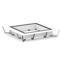 Стол для переговоров квадратный Steel Meet KM-PR.B.SP-24K / Тиквуд Светлый – Графит Глянец – Металл Антрацит / 4800×4800×750 Стол для переговоров квадратный Steel Meet KM-PR.B.SP-24K / Тиквуд Светлый – Графит Глянец – Металл Антрацит / 4800×4800×750