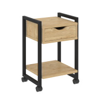 Loft Тумба на колесных опорах с ящиком и полкой VR.L-T1.K Тиквуд светлый/Антрацит металл 500×460×767 Loft Тумба на колесных опорах с ящиком и полкой VR.L-T1.K Тиквуд светлый/Антрацит металл 500×460×767
