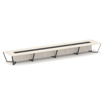 Стол для переговоров прямоугольный Steel Meet KM-PR.B.SP-24 / Тиквуд Светлый – Графит Глянец – Металл Антрацит / 8000×1600×750 Стол для переговоров прямоугольный Steel Meet KM-PR.B.SP-24 / Тиквуд Светлый – Графит Глянец – Металл Антрацит / 8000×1600×750