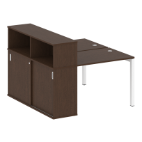 Metal System Quattro Р. ст. с шкафом-купе на П-образном м/к 50БП.РС-СШК-2.1 Т Акация/Антрацит металл 1410*1475*1098