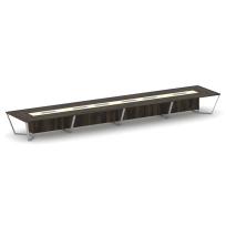 Стол для переговоров прямоугольный Steel Meet KM-PR.B.SP-24 / Тиквуд Светлый – Графит Глянец – Металл Серый / 8000×1600×750 Стол для переговоров прямоугольный Steel Meet KM-PR.B.SP-24 / Тиквуд Светлый – Графит Глянец – Металл Серый / 8000×1600×750