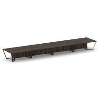 Стол для переговоров прямоугольный Steel Meet KD-PR.B.SP-24 / Тиквуд Светлый – Металл Черный / 8000×1600×750