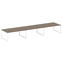 Metal System Quattro Перег. стол (3 столешницы) на О-оразном м/к 50БО.ПРГ-3.5 Акация/Антрацит металл 5400*1235*750