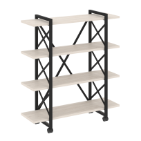 Loft Стеллаж на колесных опорах-4 полки VR.L-MST.K-4.8V Тиквуд тёмный/Чёрный металл 1200×400×1334 Loft Стеллаж на колесных опорах-4 полки VR.L-MST.K-4.8V Тиквуд тёмный/Чёрный металл 1200×400×1334