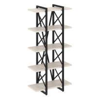 Loft Стеллаж на регулируемых опорах-5 полок VR.L-MST.O-5.4V Тиквуд тёмный/Чёрный металл 800×400×1650 Loft Стеллаж на регулируемых опорах-5 полок VR.L-MST.O-5.4V Тиквуд тёмный/Чёрный металл 800×400×1650