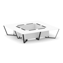 Стол для переговоров квадратный Steel Meet KD-PR.B.SP-16K / Тиквуд Светлый – Металл Черный / 3200×3200×750 Стол для переговоров квадратный Steel Meet KD-PR.B.SP-16K / Тиквуд Светлый – Металл Черный / 3200×3200×750