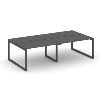 Стол-бенч двухсторонний четырехместный Style Project SN-4O.DRS-051 / Дуб Табак – Металл Белый 1960×1632×750 Стол-бенч двухсторонний четырехместный Style Project SN-4O.DRS-051 / Дуб Табак – Металл Белый 1960×1632×750