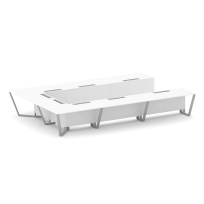 Стол для переговоров П-образный Steel Meet KD-PR.B.SP-15P / Тиквуд Светлый – Металл Серый / 4800×3200×750 Стол для переговоров П-образный Steel Meet KD-PR.B.SP-15P / Тиквуд Светлый – Металл Серый / 4800×3200×750