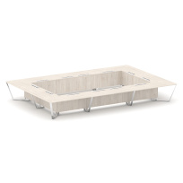 Стол для переговоров прямоугольный Steel Meet MD-PR.B.SP-26K2 / Тиквуд Светлый – Нержавеющая Сталь – Хром / 6000×4000×750 Стол для переговоров прямоугольный Steel Meet MD-PR.B.SP-26K2 / Тиквуд Светлый – Нержавеющая Сталь – Хром / 6000×4000×750