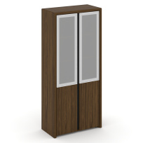 Corner Шкаф высокий широкий (2 низ. фасада ЛДСП+2 сред. фасада стеклов раме) COR.ST-1.2R Орех лоренцо/Графит/Сатин стекло/Графит металл 900×450×2000 Corner Шкаф высокий широкий (2 низ. фасада ЛДСП+2 сред. фасада стеклов раме) COR.ST-1.2R Орех лоренцо/Графит/Сатин стекло/Графит металл 900×450×2000