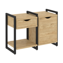 Loft Тумба на регулируемых опорах наборная. Вариант №3 VR.L-TN-3.O Тиквуд тёмный/Чёрный металл 970×460×719 Loft Тумба на регулируемых опорах наборная. Вариант №3 VR.L-TN-3.O Тиквуд тёмный/Чёрный металл 970×460×719