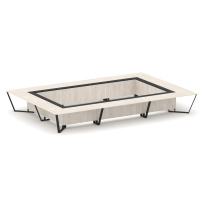 Стол для переговоров прямоугольный Steel Meet KM-PR.B.SP-26K2 / Тиквуд Светлый – Графит Глянец – Металл Черный / 6000×4000×750 Стол для переговоров прямоугольный Steel Meet KM-PR.B.SP-26K2 / Тиквуд Светлый – Графит Глянец – Металл Черный / 6000×4000×750