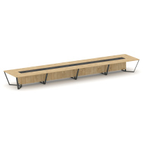 Стол для переговоров прямоугольный Steel Meet KM-PR.B.SP-24 / Тиквуд Светлый – Графит Глянец – Металл Антрацит / 8000×1600×750 Стол для переговоров прямоугольный Steel Meet KM-PR.B.SP-24 / Тиквуд Светлый – Графит Глянец – Металл Антрацит / 8000×1600×750