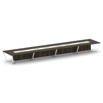 Стол для переговоров прямоугольный Steel Meet MM-PR.B.SP-24 / Тиквуд Светлый – Графит Глянец – Нержавеющая Сталь – Хром / 8000×1600×750 Стол для переговоров прямоугольный Steel Meet MM-PR.B.SP-24 / Тиквуд Светлый – Графит Глянец – Нержавеющая Сталь – Хром / 8000×1600×750