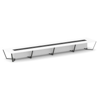 Стол для переговоров прямоугольный Steel Meet KM-PR.B.SP-24 / Тиквуд Светлый – Графит Глянец – Металл Антрацит / 8000×1600×750 Стол для переговоров прямоугольный Steel Meet KM-PR.B.SP-24 / Тиквуд Светлый – Графит Глянец – Металл Антрацит / 8000×1600×750