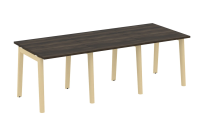 Onix Wood Стол переговорный (3 столешницы) OW.PRG-3.0 Белый бриллиант/Дуб светлый/Белый металл 2340*980*750 Onix Wood Стол переговорный (3 столешницы) OW.PRG-3.0 Белый бриллиант/Дуб светлый/Белый металл 2340*980*750
