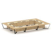 Стол для переговоров прямоугольный Steel Meet KM-PR.B.SP-26K2 / Тиквуд Светлый – Графит Глянец – Металл Черный / 6000×4000×750 Стол для переговоров прямоугольный Steel Meet KM-PR.B.SP-26K2 / Тиквуд Светлый – Графит Глянец – Металл Черный / 6000×4000×750