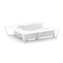 Стол для переговоров П-образный Steel Meet KD-PR.B.SP-11P / Тиквуд Светлый – Металл Белый / 3200×3200×750 Стол для переговоров П-образный Steel Meet KD-PR.B.SP-11P / Тиквуд Светлый – Металл Белый / 3200×3200×750