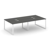 Стол-бенч двухсторонний четырехместный Style Project SN-6O.DRS-053 / Дуб Табак – Металл Белый / 2760×1632×750 Стол-бенч двухсторонний четырехместный Style Project SN-6O.DRS-053 / Дуб Табак – Металл Белый / 2760×1632×750
