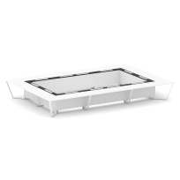 Стол для переговоров прямоугольный Steel Meet KM-PR.B.SP-26K2 / Тиквуд Светлый – Графит Глянец – Металл Белый / 6000×4000×750 Стол для переговоров прямоугольный Steel Meet KM-PR.B.SP-26K2 / Тиквуд Светлый – Графит Глянец – Металл Белый / 6000×4000×750