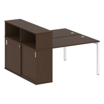 Metal System Quattro Р. ст. с шкафом-купе на П-образном м/к 50БП.РС-СШК-2.2 Т Акация/Антрацит металл 1610*1475*1098