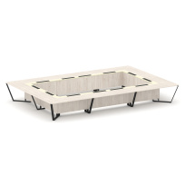 Стол для переговоров прямоугольный Steel Meet KM-PR.B.SP-26K2 / Тиквуд Светлый – Графит Глянец – Металл Черный / 6000×4000×750 Стол для переговоров прямоугольный Steel Meet KM-PR.B.SP-26K2 / Тиквуд Светлый – Графит Глянец – Металл Черный / 6000×4000×750
