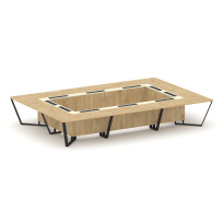 Стол для переговоров прямоугольный Steel Meet KM-PR.B.SP-20K / Тиквуд Светлый – Графит Глянец – Металл Черный / 4800×3200×750 Стол для переговоров прямоугольный Steel Meet KM-PR.B.SP-20K / Тиквуд Светлый – Графит Глянец – Металл Черный / 4800×3200×750